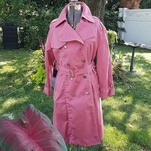 Vintage 70's Trench Coat Dusty Rose Size 10 Japan